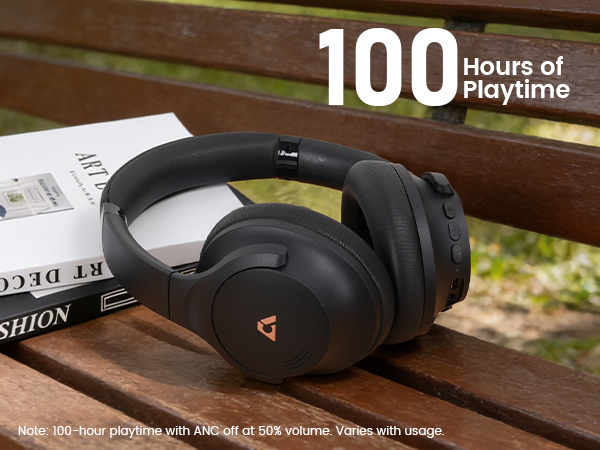 1Mii Y8+ Hybrid Noise Cancelling Headphones Bluetooth 6.0, Wireless LDAC Hi-Res Audio