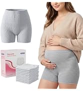 ANKEXIN Disposable Postpartum Underwear for Women (10 Pack) Gray | High Waisted Stretch Boyshort ...