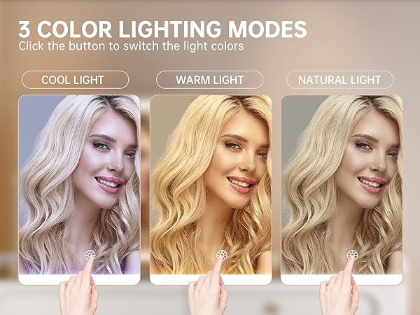 vanity mirror 3 color lighting modes