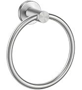 FORIOUS Brushed Nickel Towel Ring, SUS304 Stainless Steel Hand Towel Holder for Bathroom Wall Mou...