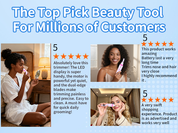 2 in 1 Nose and Ear Hair Trimmer with LED Display