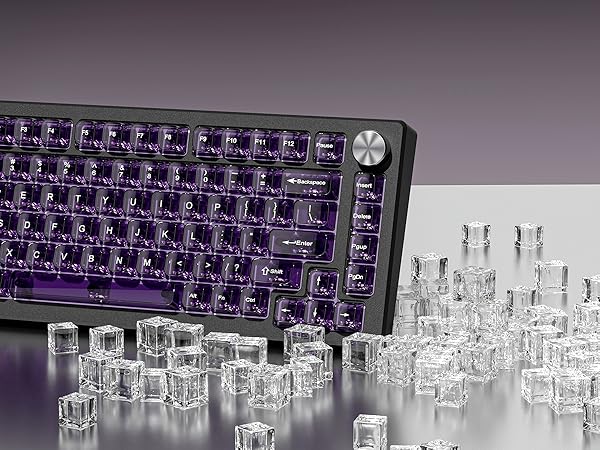 Clear keycaps,Transparent Keyboard keycaps,Jelly Key caps Set,Shine Through keycap,MDA Profile caps