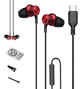 USB C Headphones Wired in-Ear,Type C Earphones,USB-C Wired Earbuds Deep Bass for iPhone 15 Pro Ma...
