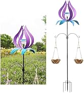 YNGFIL Solar Wind Spinners Outdoor Garden Spinner Solar Spinning Windmill Super Large Spinning Ga...