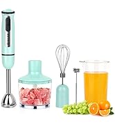 Immersion Hand Blender, ISILER 5-in-1 500-Watt Multi-Purpose Stick Blender with 860ml Food Choppe...