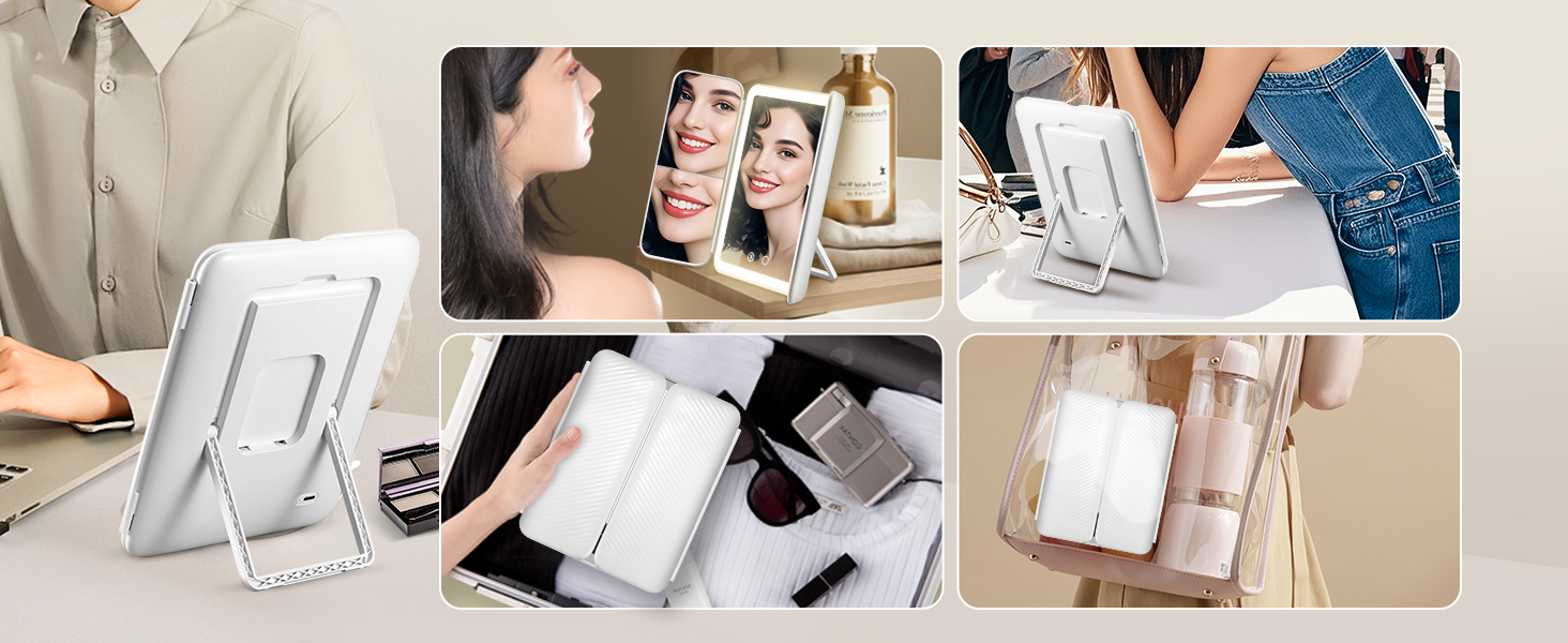 travel mirror with light