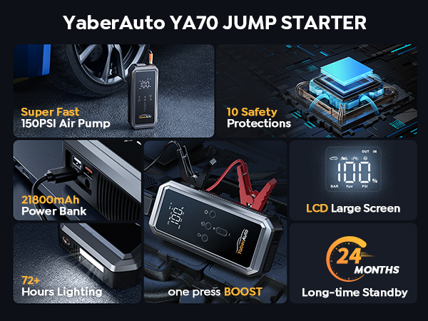 car battery jump starter portable jump start battery pack jumper cables with battery pack box