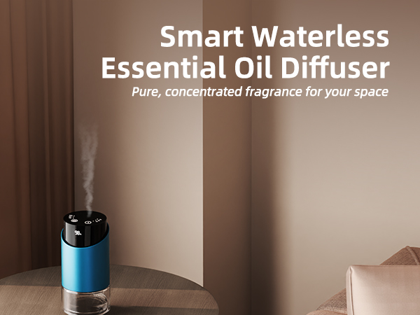 waterless diffuser essential oil scent aromatherapy portable battery operated home room office mini