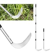 YRTSH Scythe Tool, Scythe Grass Cutter Sharp Weeding Sickle Garden Tool | 57-Inch Adjustable Long...