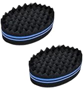 2Pcs Magic Barber Double-Sided Brush for Black Men's Curly Hair - Afro Coil Care Tool with Big Ho...