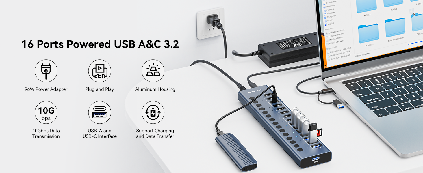 Powered USB 3.2 Hub