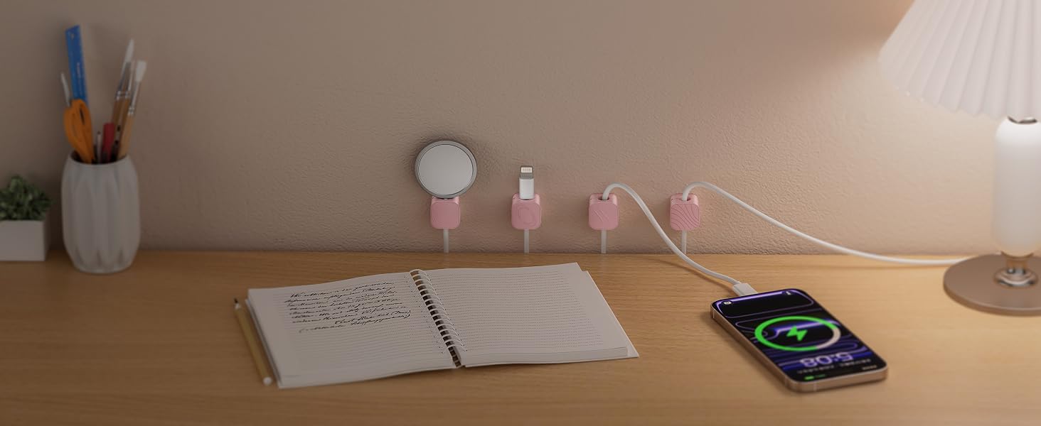 pink cable organizer clips magnetic holder wire management desk cord adhesive clips