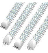 SHOPLED 8FT LED Shop Light, 90W 11700LM 6000K Cool White, Super Bright 300° D-Shape, Linkable T8 ...