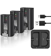 3-Pack Replacement Li-ion Battery 3.65V 6040mAh with Charger Station for Ring-Doorbell Camera 2/3...