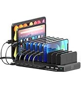 SUIDEK 10-Port Multi Charging Station, 60W USB Charger for Multiple Devices with Adjustable Divid...