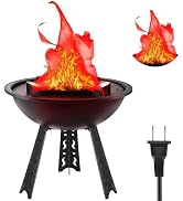 WVIOUOPU 3D LED Fake Fire Lamp - 110V Electric Artificial Campfire Table Lamp Effect Light Realis...