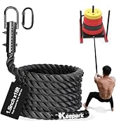 Weight Workout Sled Pulling Rope - 1.5 Inch Dia.15FT 20FT 30FT 40FT Length Heavy Duty Workout Rop...