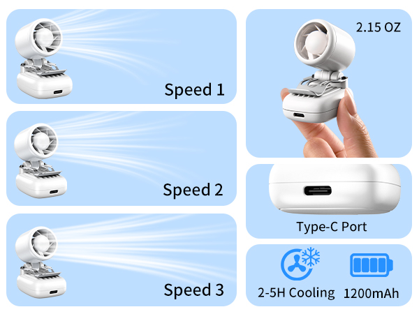 Miniature clip-on fan