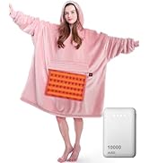 MAXEVE Heated Wearable Blanket Hoodie with Portable Charger, Oversized Wearable Heated Blanket