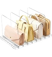 sunoyar Stackable Purse Handbag Organizer for Closet with Dividers Acrylic 1 Set | Adjustable, Vi...