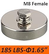 MUTUACTOR 2PCS Strong Magnets Heavy Duty,Anti-Broken Neodymium Rare Earth Round Magnet M8 Female ...