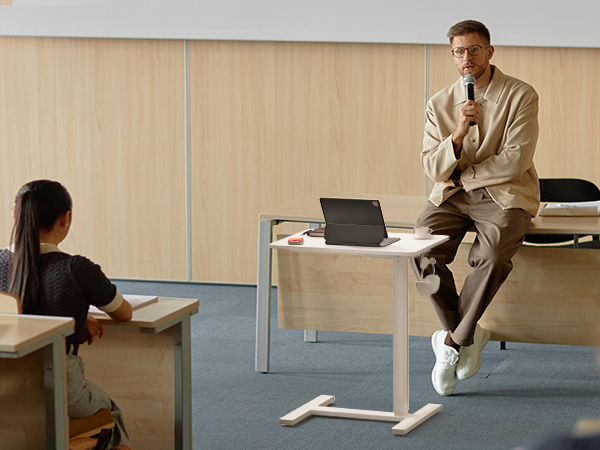 electric overbed bedside table height adjustable small