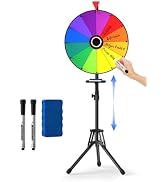 GSOW 20-Inch Spinning Prize Wheel, Adjustable 47"-61" Height Spin Game Storable Wheel with Stand,...