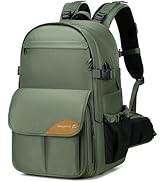 Padwa Lifestyle Green Large Camera Backpack - Wear Resistant Nylon Camera Bag, Multi Camera Backp...