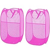 Larpur 2Pack Foldable Popup Laundry Basket, Collapsible Portable Mesh Clothes Washing Laundry Ham...