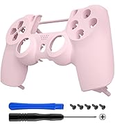 eXtremeRate Cherry Blossoms Pink Soft Touch Replacement Front Housing Shell Cover Compatible with...