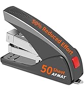 AFMAT Effortless Stapler for Desk, 50 Sheet Desktop Stapler, Ergonomic Office Staplers, One Finge...