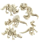 PowerTRC 5PCS 3D Printed Dinosaur Skeletons, T-Rex Triceratops Stegosaurus Velociraptor Spinosaur...