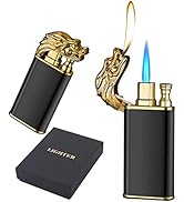 Magic Dual Flame Dragon Lighter, Dragon Dual Fire Lighter, Creative Windproof Dragon Torch Lighte...