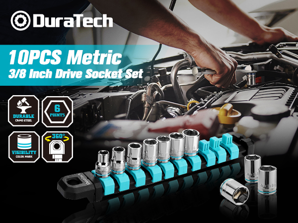 10PCS METRIC 3/8INCH DRIVE SOCKET SET