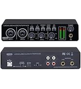 BOMGE U204 USB Audio Interface for PC Computer Recording Music, 2x2 Guitar Audio Interface for Ma...