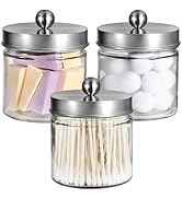 SheeChung Bathroom Organizers and Storage - 3Pack Qtip Holders Bathroom Canister Apothecary Jars ...