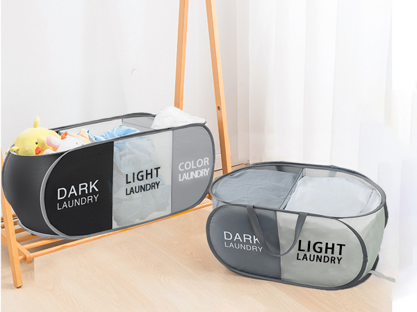 3 section laundry basket