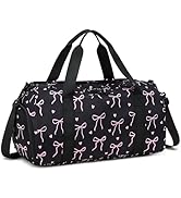 LOIDOU Kids Duffle Bag for Girls, Lightweight Kids Overnight &amp; Weekender Travel Bag with Shoe Com...