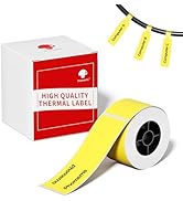 Phomemo Yellow Cable Labels Tape for M110/M100/M220/M108/M160 Label Printer,1" x 1.5" + 1.6" T (2...