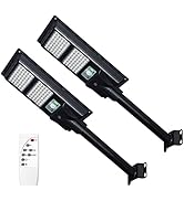 GLW 200W Solar Street Light with Motion Sensor Outdoor Lights 8000LM Dusk to Dawn Solar Flood Lig...