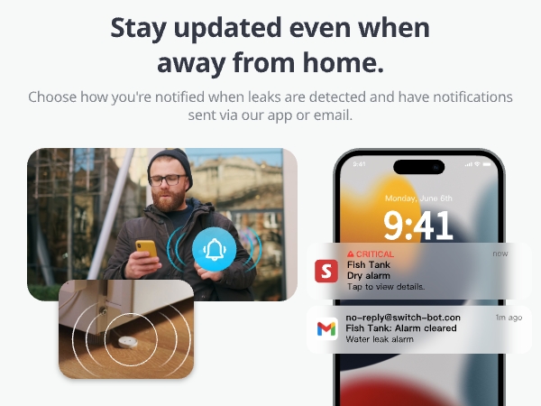 Switchbot water leak detector sensor alarm home 
