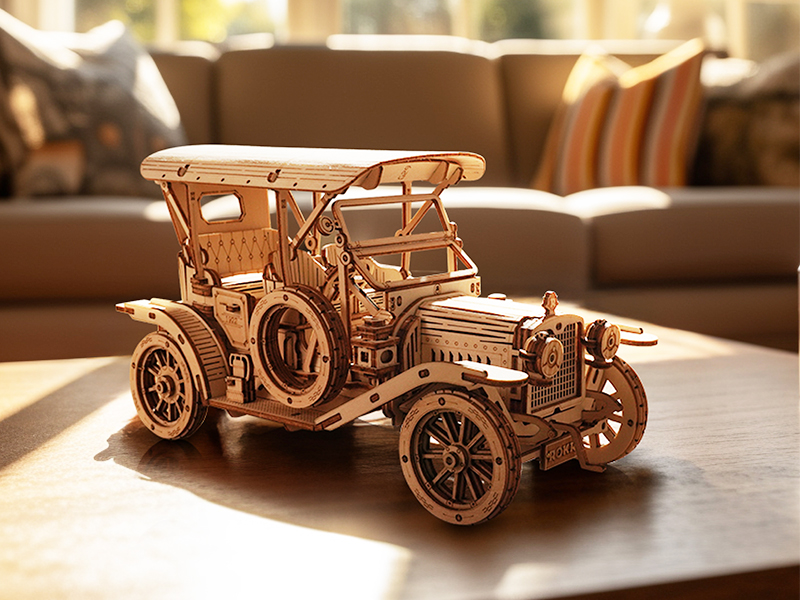ROKR 3d wooden puzzle car model kit for adults vintage car MC801-6