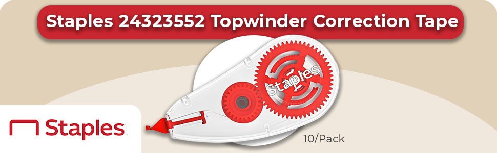 STAPLES Topwinder Correction Tape 10 Pack 