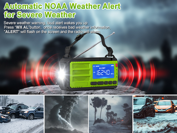 10000mah crank solar battery emergency weather radio