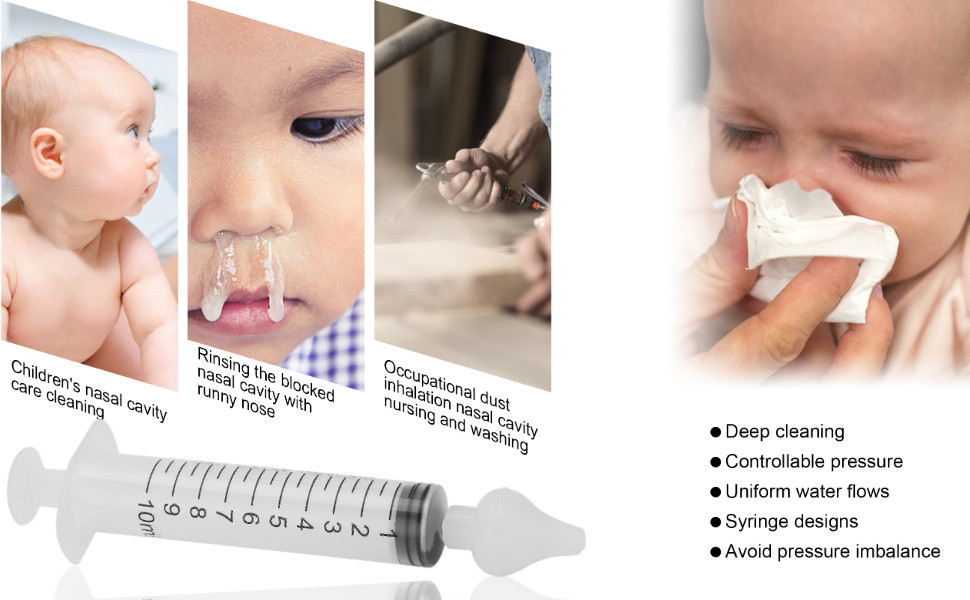 WenTigDY Syringe Nasal Irrigator 10ml 2pcs