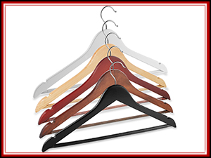 Casafield Wooden Suit Hangers, Available Wood Hanger Colors Black, White, Natural, Cherry, Walnut