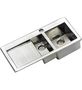 1Pcs Silver 1/12 Realistic Wash Basin Kitchen Double Sink Furniture Accessory for Dolls House,Mod...