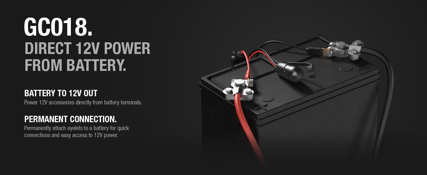 NOCO GC018 12-Volt Adapter Plug Socket with Eyelet Battery Terminals