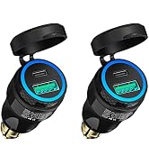 [2 Pack] Din Hella to USB - Qidoe MINI Waterproof Aluminum Din Plug Motorcycle Power Adapter 30W ...