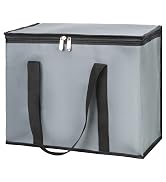 CIVJET 1-Pack Insulated Reusable Grocery Bags, X-Large Insulated Food Delivery Bag for Doordash/C...